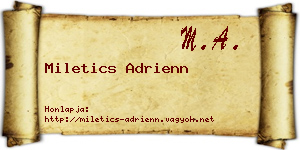 Miletics Adrienn névjegykártya